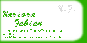 mariora fabian business card